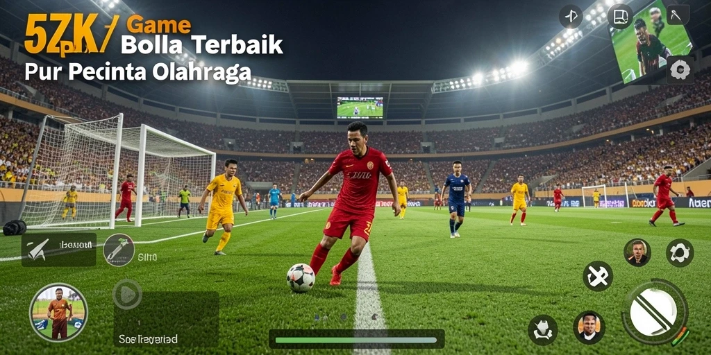 Screenshot gameplay 5ZK menampilkan aksi seru di lapangan sepak bola.