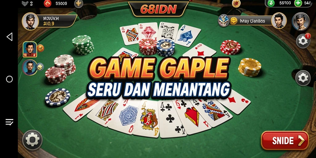 Tampilan gameplay Gaple yang seru dan interaktif di 68IDN.