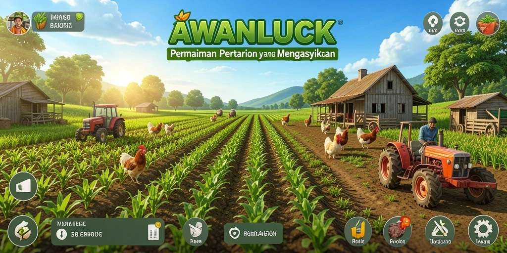 Gambaran menarik tentang gameplay AWANLUCK dengan aktivitas bertani.
