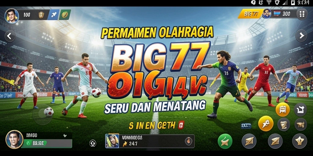 Tangkapan layar gameplay menarik dari BIG77 yang menunjukkan aksi olahraga.