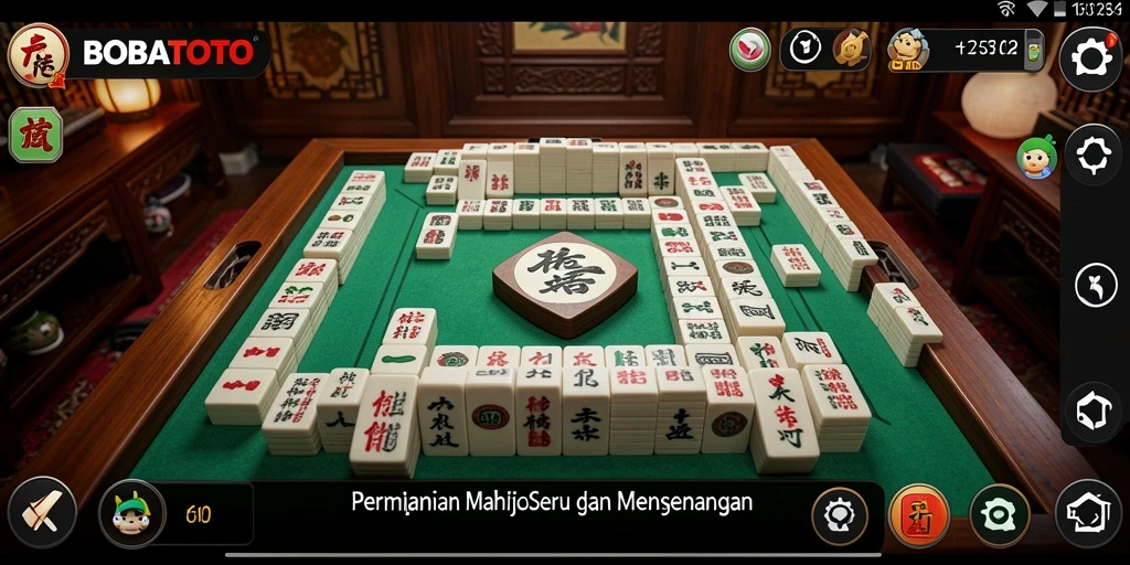 Tampilan gameplay seru di BOBATOTO, nikmati pengalaman Mahjong.