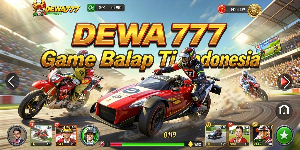 Menampilkan aksi mendebarkan balapan di DEWA777.