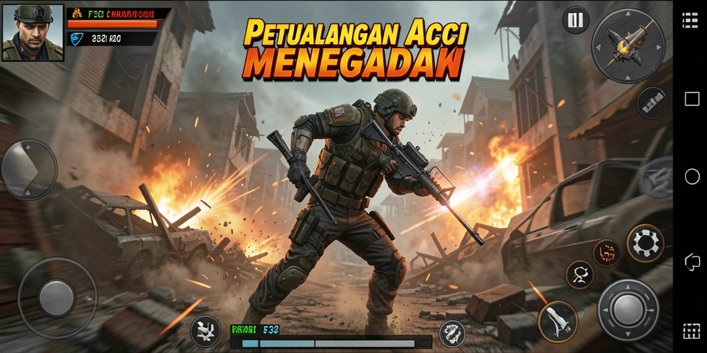 Tangkapan layar menampilkan aksi seru di gameplay F32.