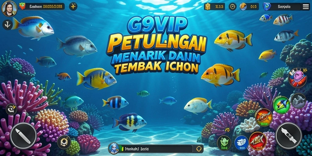 Screenshot G9VIP menampilkan aksi menembak ikan yang seru.