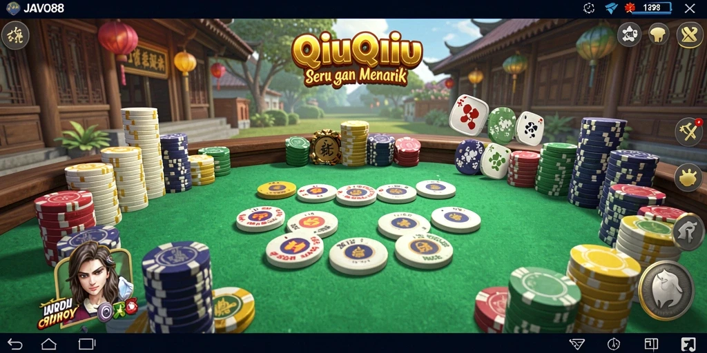 Screenshot permainan QiuQiu yang menunjukkan momen seru dalam gameplay.
