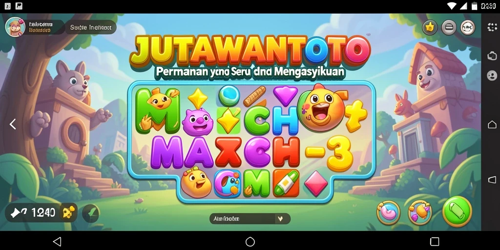 Tampilan gameplay JUTAWANTOTO dengan elemen Match-3 yang menarik.