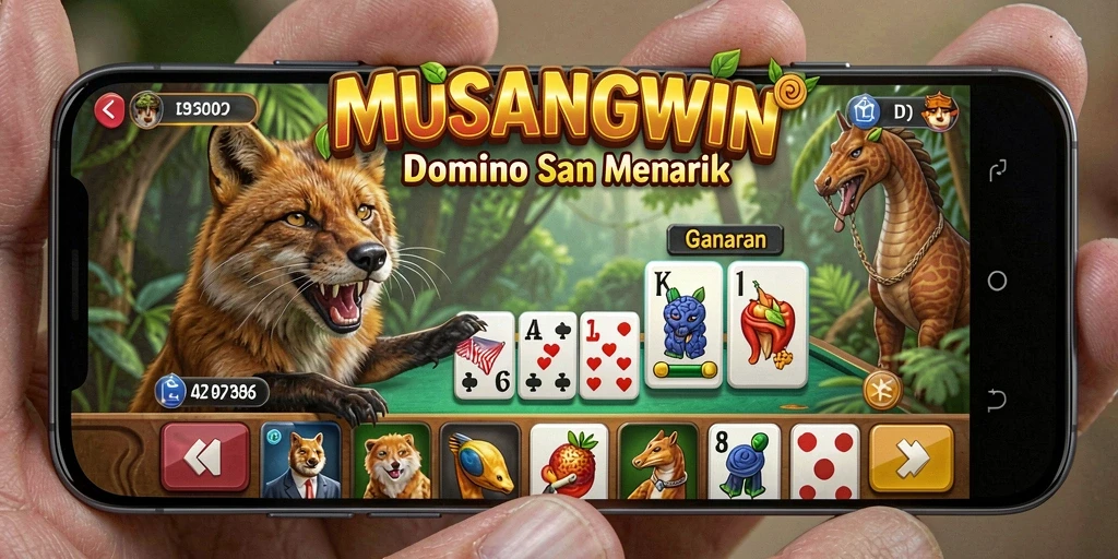 Tampilan gameplay Domino yang seru dan menarik di MUSANGWIN.