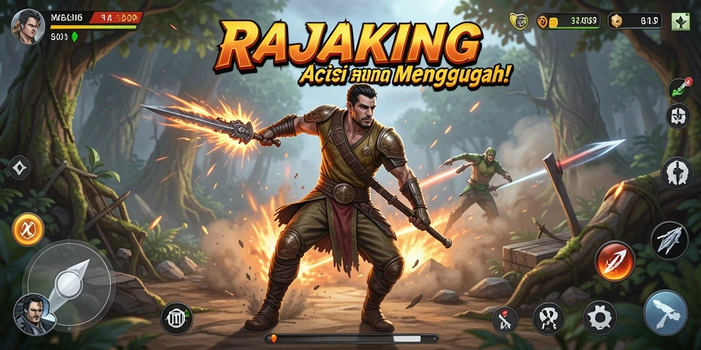 Tangkapan layar aksi mendebarkan dari permainan RAJAKING.