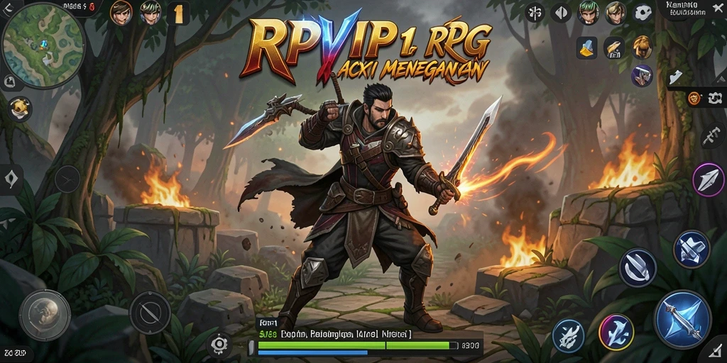 Screenshot menampilkan pertarungan epik dalam RPVIP1 dengan efek visual yang menakjubkan.